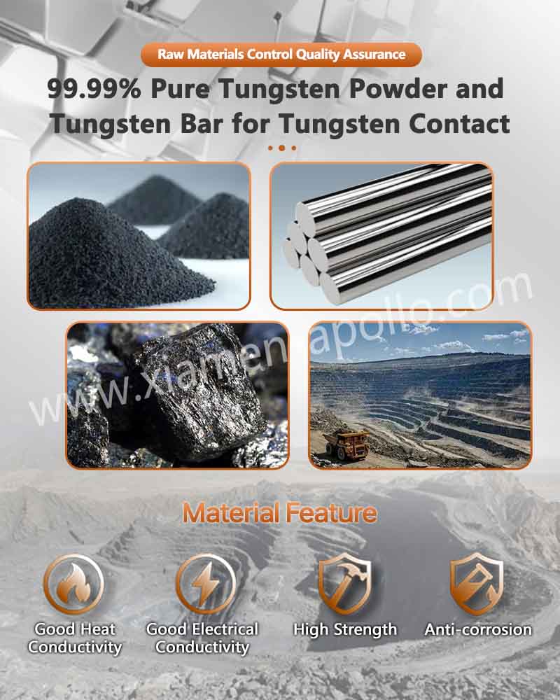 9999 Pure Tungsten Material for Tungsten Contact 9999 Pure Tungsten Material for Tungsten Contact